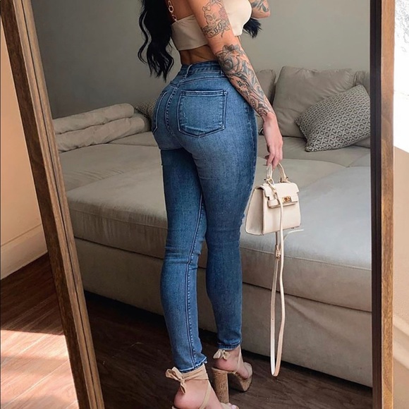Fashion Nova Jeans - medium blue, size 3. - Picture 1 of 3